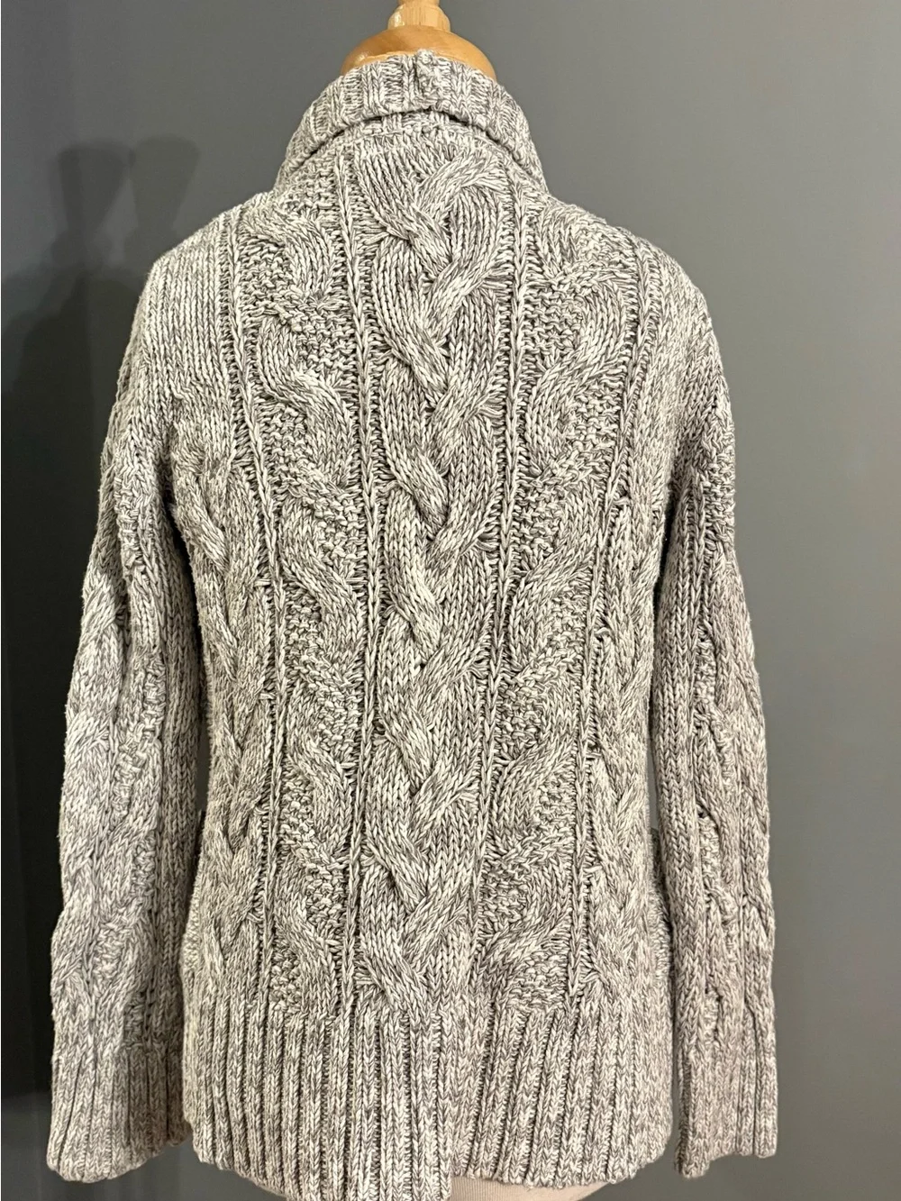 GAP Kids Heather Gray Cable Knit Open-Front Cable Knit Cardigan 100% Cotton